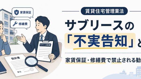 サブリースの事実不告知とは？家賃減額・修繕費・解約条件を説明しない勧誘に注意｜賃貸住宅管理業法 第24回